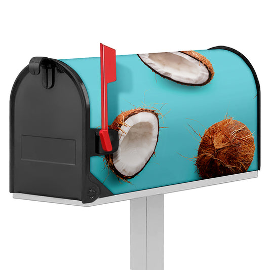 Blue Coconut Pattern Print Mailbox Cover