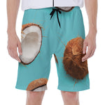 Blue Coconut Pattern Print Men's Beach Shorts