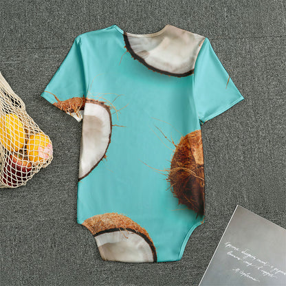 Blue Coconut Pattern Print Men's Bodysuit