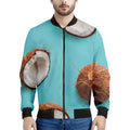 Blue Coconut Pattern Print Men's Bomber Jacket