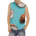 Blue Coconut Pattern Print Men's Fitness Tank Top