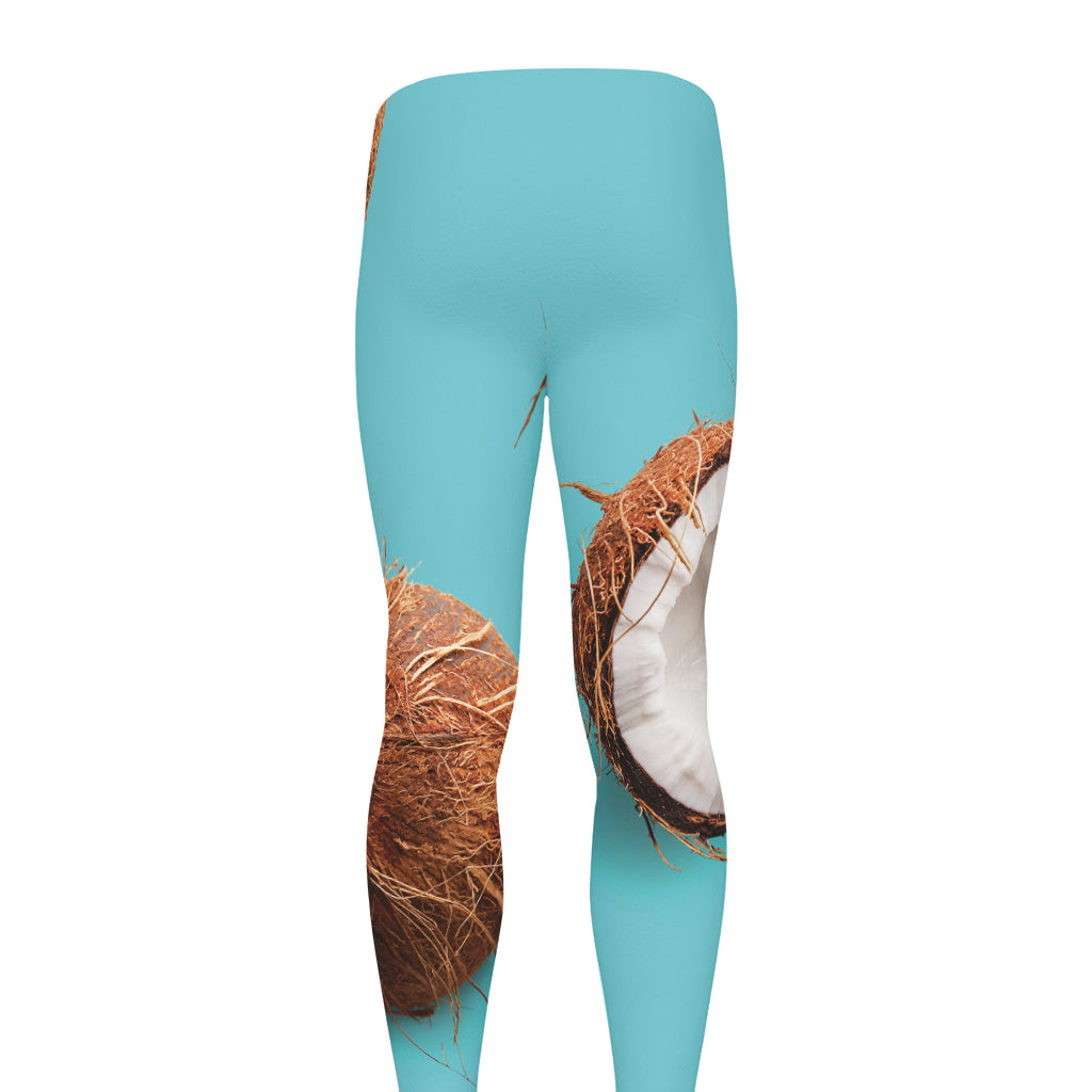 Blue Coconut Pattern Print Men's leggings