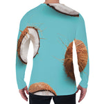 Blue Coconut Pattern Print Men's Long Sleeve T-Shirt