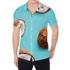 Blue Coconut Pattern Print Men's Shirt