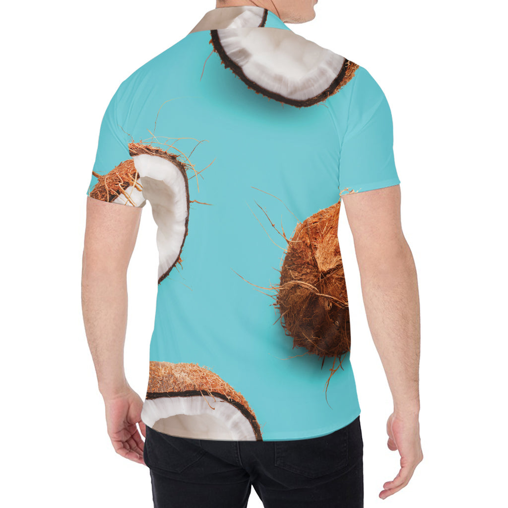 Blue Coconut Pattern Print Men's Shirt