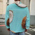 Blue Coconut Pattern Print Men's Shirt Jacket