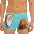 Blue Coconut Pattern Print Men's Short Boxer Briefs