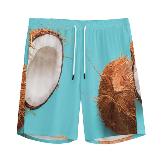 Blue Coconut Pattern Print Men's Sports Shorts