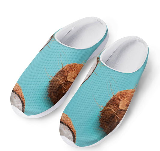 Blue Coconut Pattern Print Mesh Casual Shoes