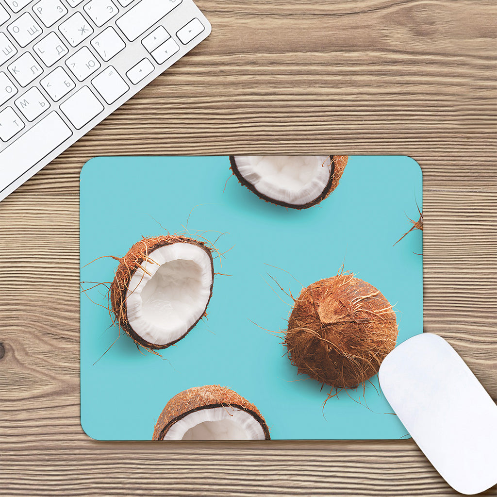Blue Coconut Pattern Print Mouse Pad
