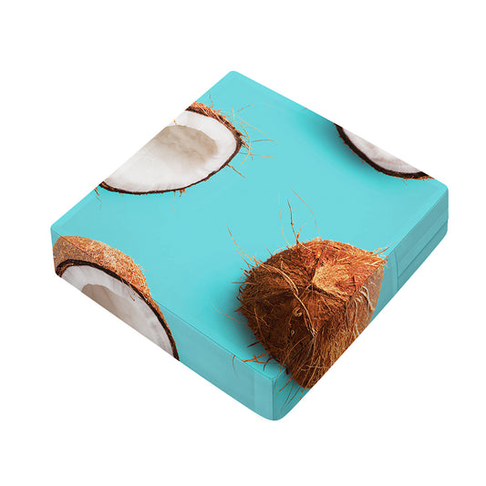 Blue Coconut Pattern Print Outdoor Seat Cushion Cover