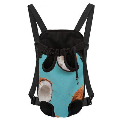 Blue Coconut Pattern Print Pet Carrier Backpack
