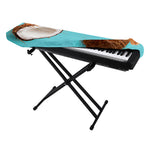 Blue Coconut Pattern Print Piano Keyboard Cover