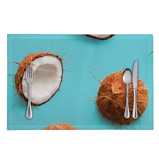 Blue Coconut Pattern Print Placemat