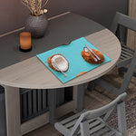 Blue Coconut Pattern Print Placemat