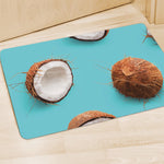 Blue Coconut Pattern Print Polyester Doormat