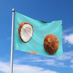 Blue Coconut Pattern Print Polyester Flag