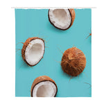 Blue Coconut Pattern Print Polyester Shower Curtain