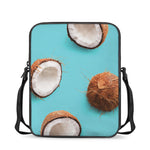 Blue Coconut Pattern Print Rectangular Crossbody Bag