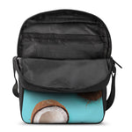 Blue Coconut Pattern Print Rectangular Crossbody Bag