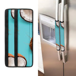 Blue Coconut Pattern Print Refrigerator Handle Covers
