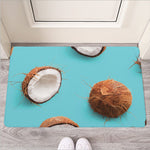Blue Coconut Pattern Print Rubber Doormat