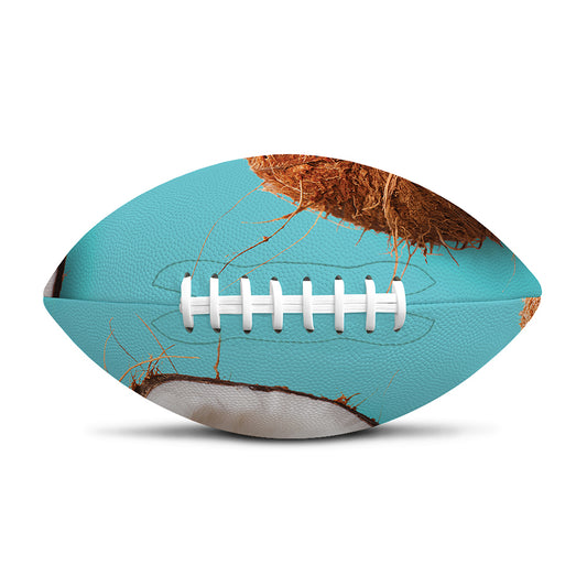 Blue Coconut Pattern Print Rugby Ball