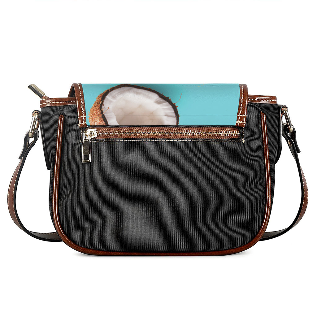 Blue Coconut Pattern Print Saddle Bag