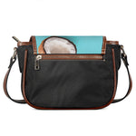 Blue Coconut Pattern Print Saddle Bag