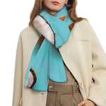 Blue Coconut Pattern Print Scarf