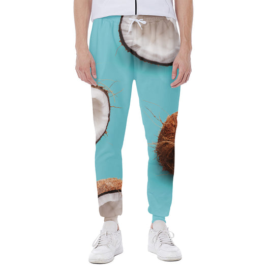 Blue Coconut Pattern Print Scuba Joggers