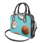 Blue Coconut Pattern Print Shoulder Handbag