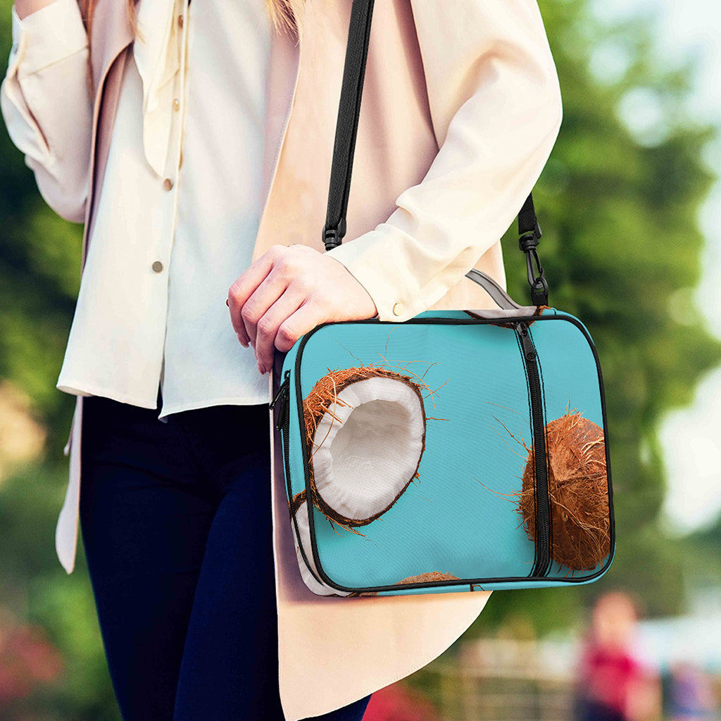 Blue Coconut Pattern Print Shoulder Strap Bible Bag