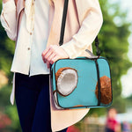 Blue Coconut Pattern Print Shoulder Strap Bible Bag