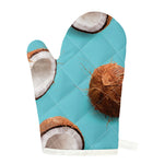 Blue Coconut Pattern Print Single Oven Mitt
