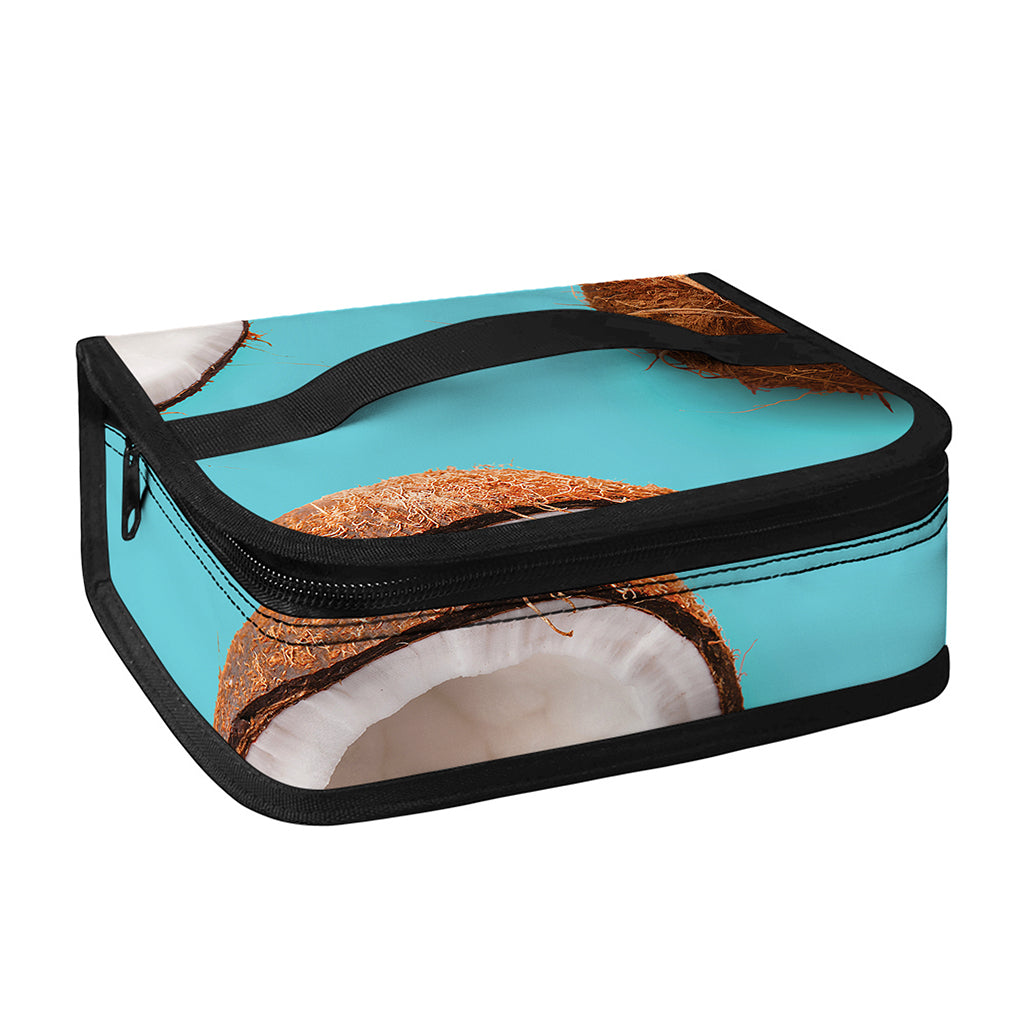 Blue Coconut Pattern Print Small Lunch Bag