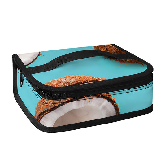 Blue Coconut Pattern Print Small Lunch Bag