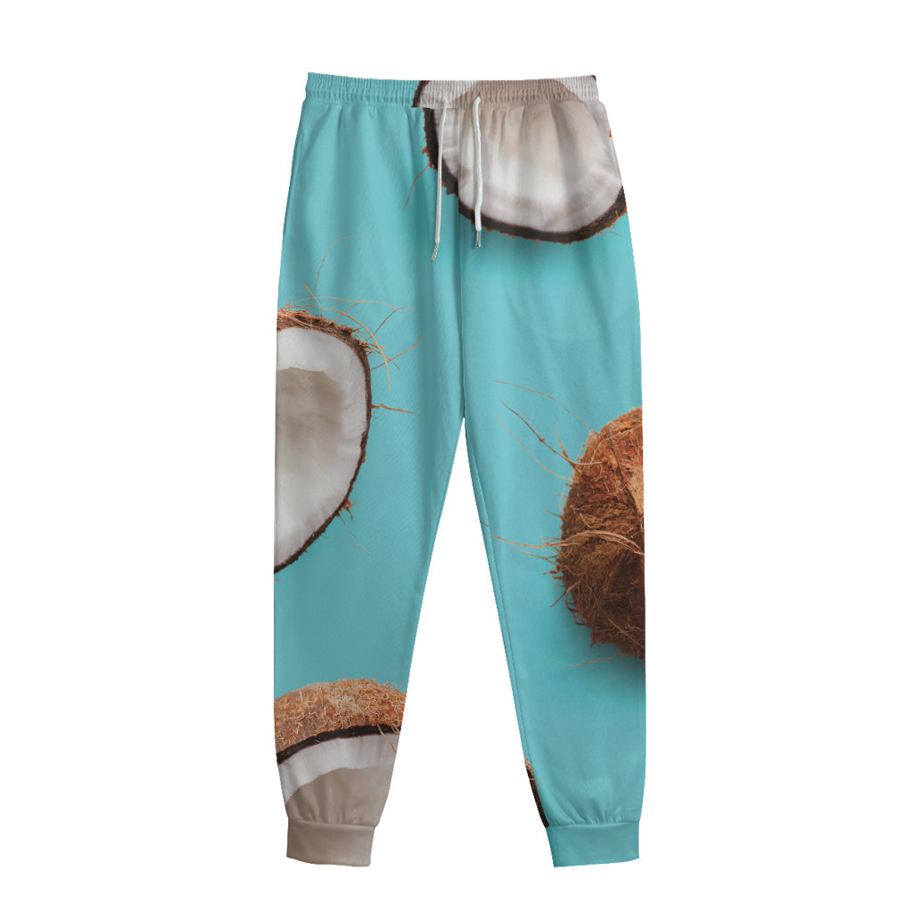 Blue Coconut Pattern Print Sweatpants