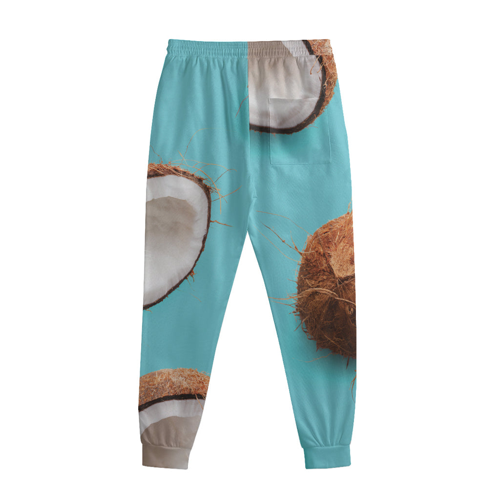 Blue Coconut Pattern Print Sweatpants