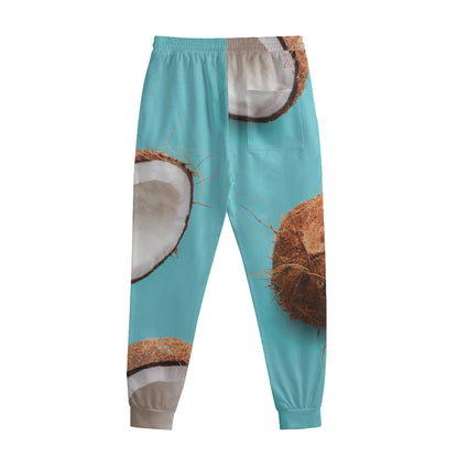 Blue Coconut Pattern Print Sweatpants