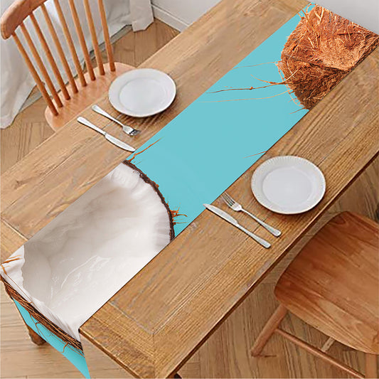 Blue Coconut Pattern Print Table Runner
