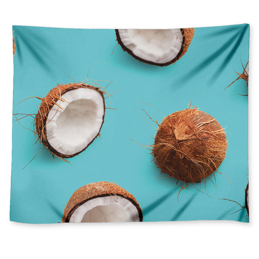 Blue Coconut Pattern Print Tapestry