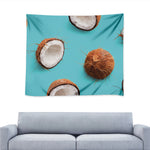 Blue Coconut Pattern Print Tapestry
