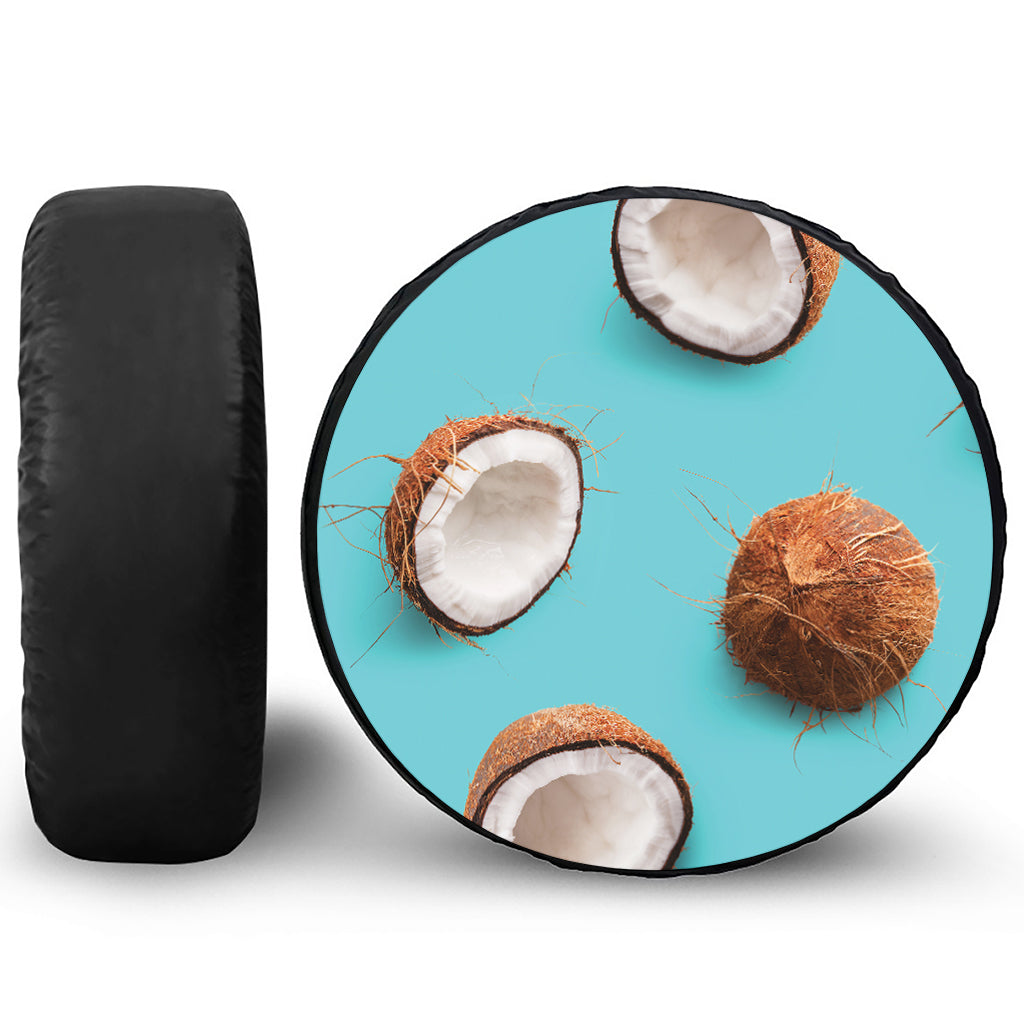 Blue Coconut Pattern Print Tire Cover