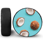 Blue Coconut Pattern Print Tire Cover