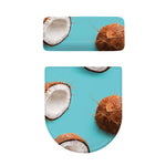 Blue Coconut Pattern Print Toilet Lid And Tank Cover Set