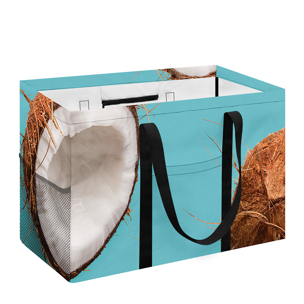 Blue Coconut Pattern Print Utility Tote Bag