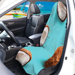 Blue Coconut Pattern Print Waterproof Car Seat Cover