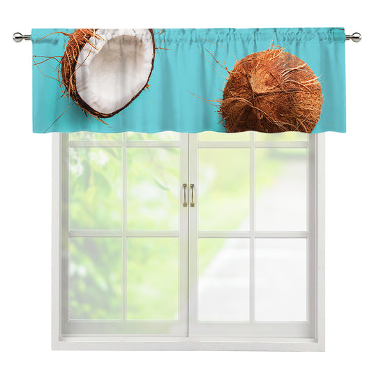 Blue Coconut Pattern Print Window Valance