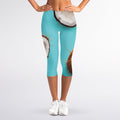 Blue Coconut Pattern Print Women's Capri Leggings